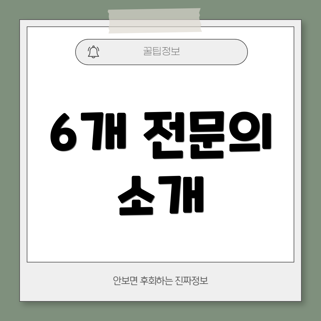 6개 전문의 소개
