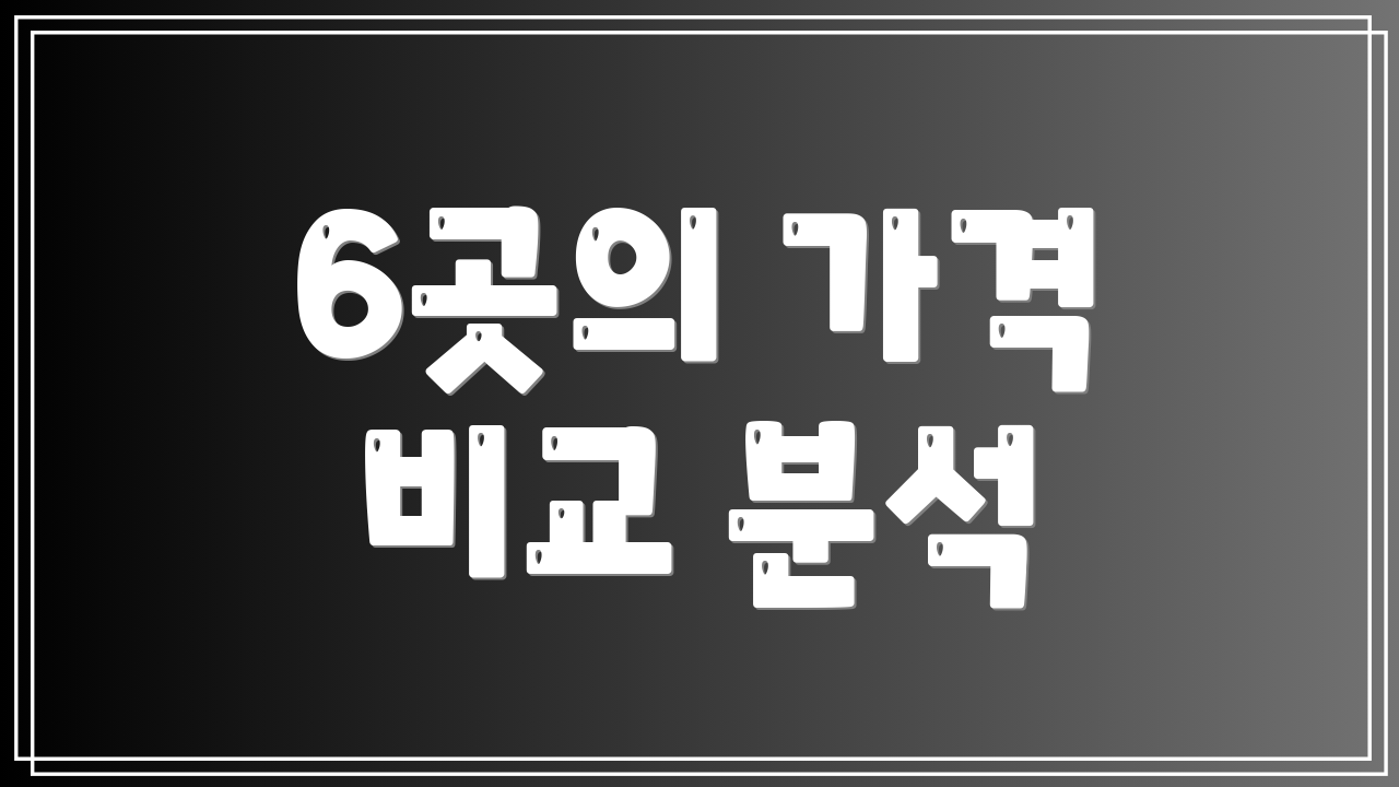 6곳의 가격 비교 분석