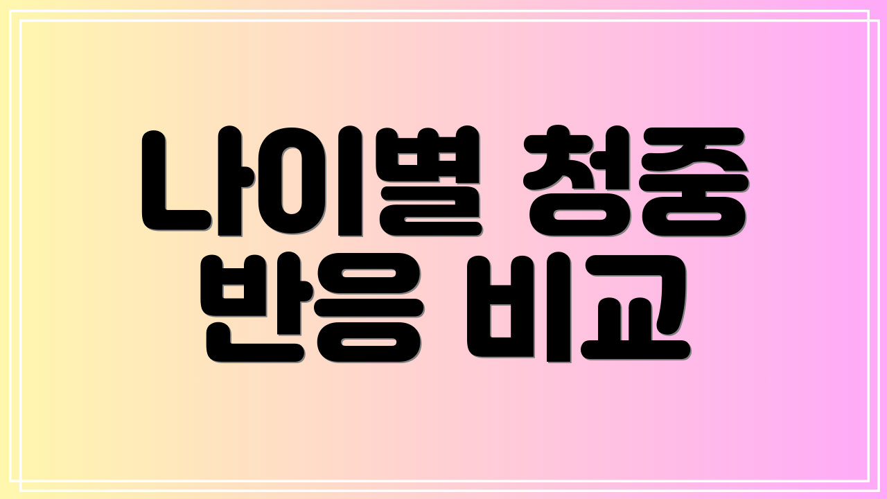 나이별 청중 반응 비교