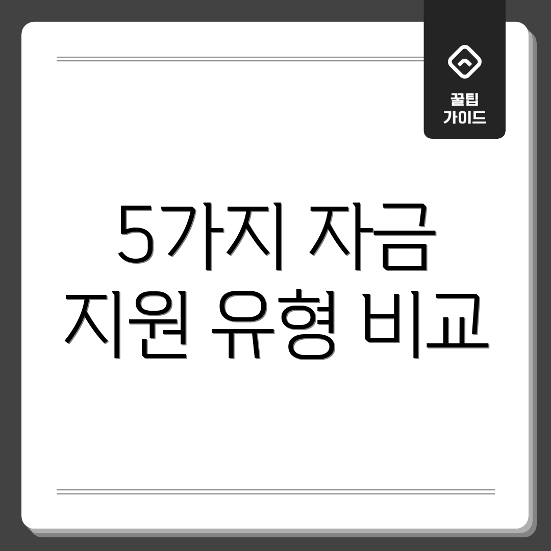5가지 자금 지원 유형 비교