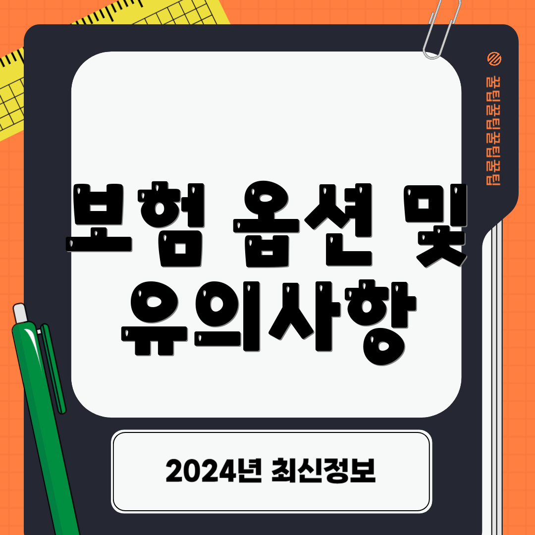 보험 옵션 및 유의사항