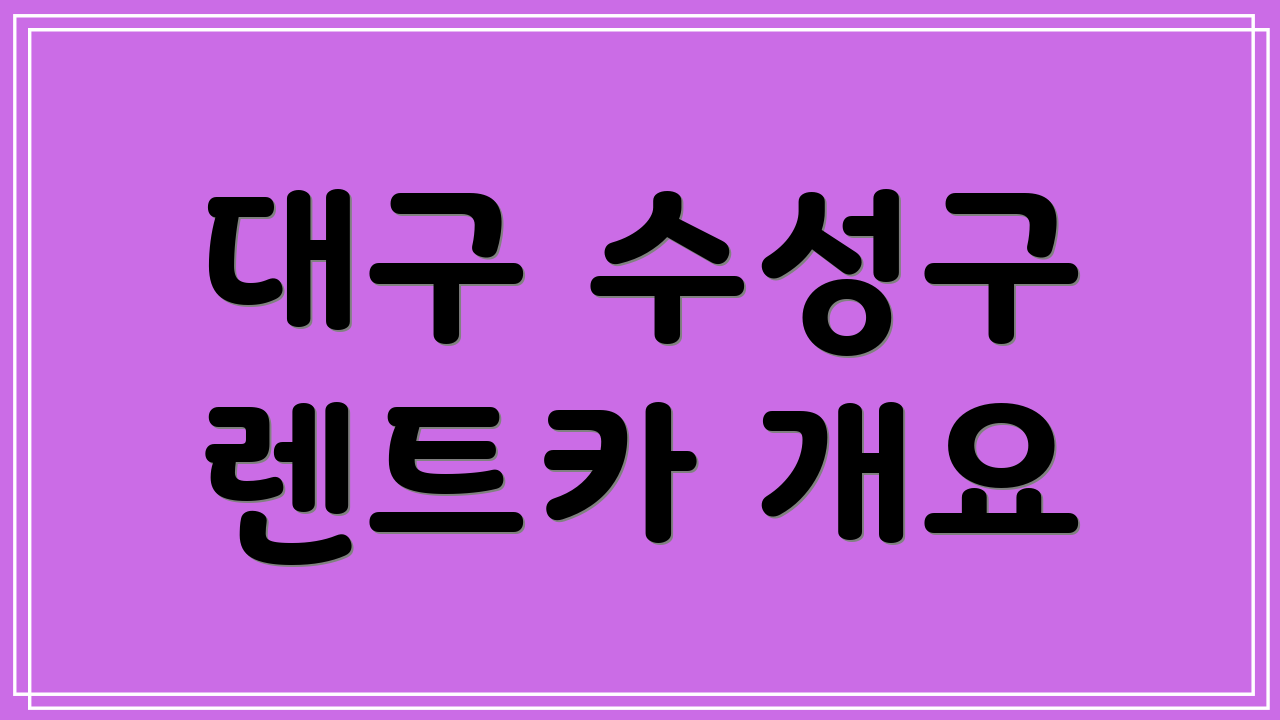 대구 수성구 렌트카 개요