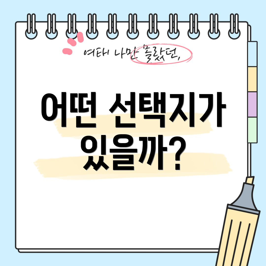 어떤 선택지가 있을까?