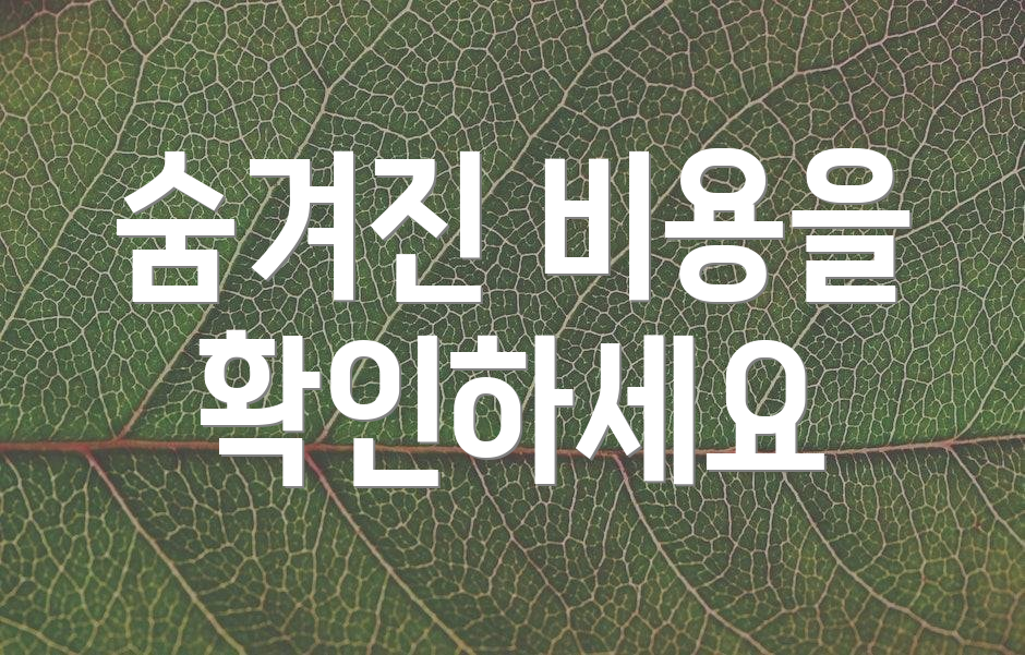 숨겨진 비용을 확인하세요