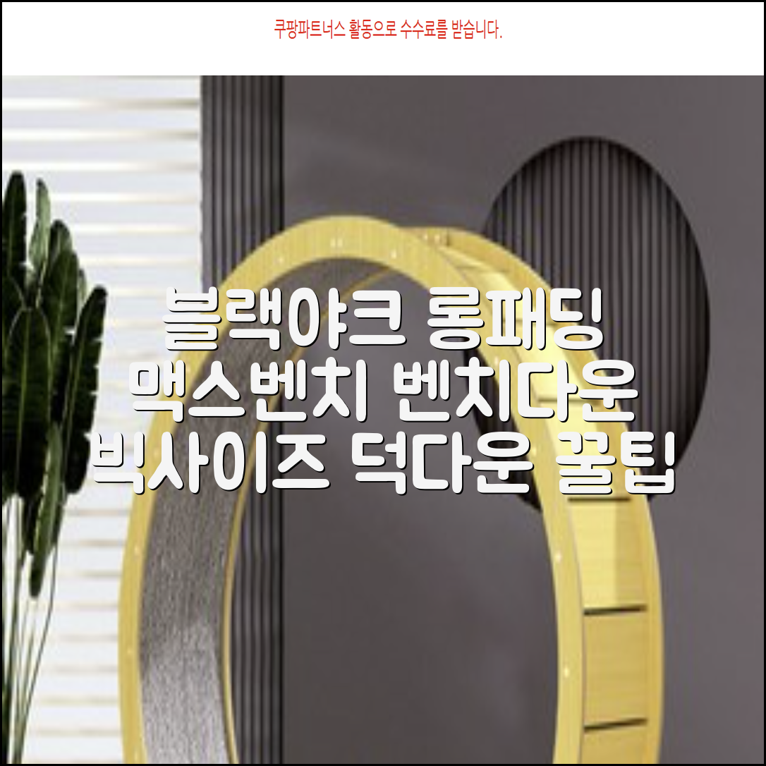 블랙야크 남녀공용 롱패딩 맥스벤치 다운자켓 빅사이즈 덕다운 1BYPAW4901 추천 리뷰