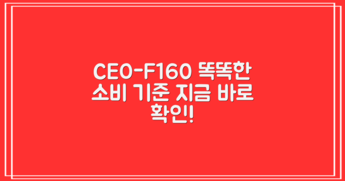 CEO-F160, 똑똑한 소비의 기준