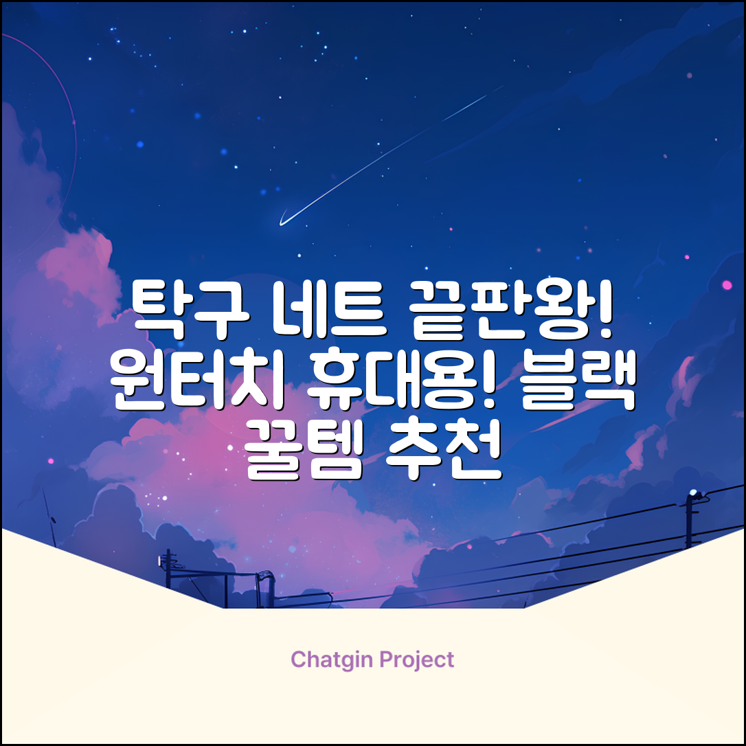 원터치 탁구 지주 네트 휴대용 탁구네트 세트, 1개, 블랙 추천 리뷰