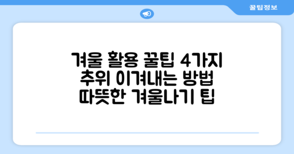 4가지 겨울철 활용팁