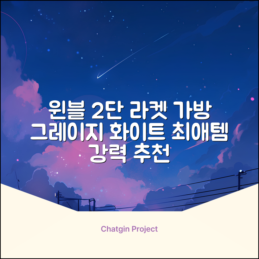 윈불 2단 배드민턴 테니스 라켓 가방, 그레이지 화이트, 1개 추천 리뷰