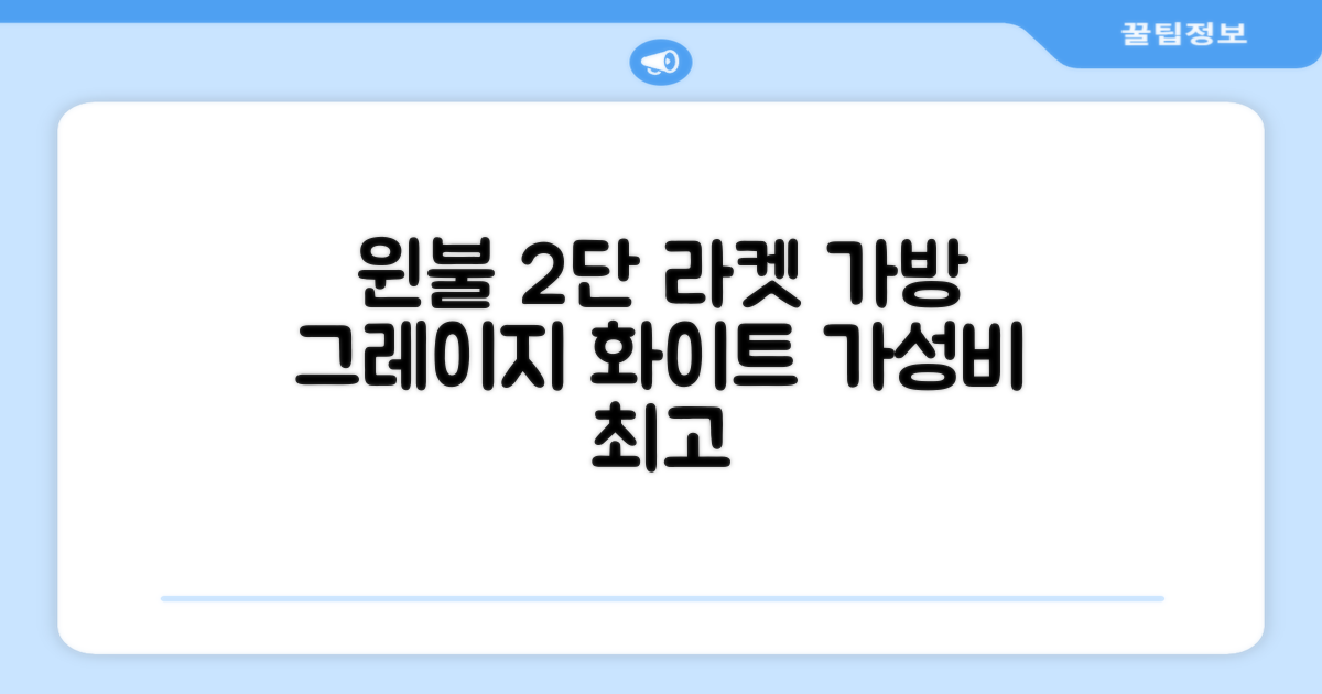 윈불 2단 배드민턴 테니스 라켓 가방, 그레이지 화이트, 1개 추천 리뷰