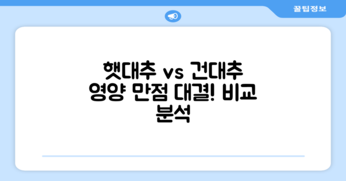 햇대추 vs 건대추 영양 비교