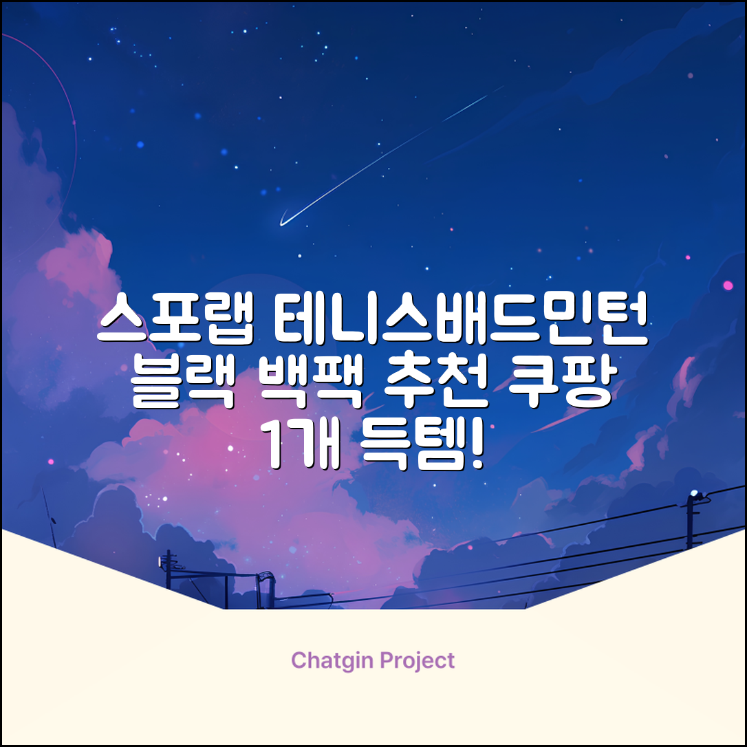스포랩 테니스 가방 배드민턴 백팩, 블랙, 1개 추천 리뷰