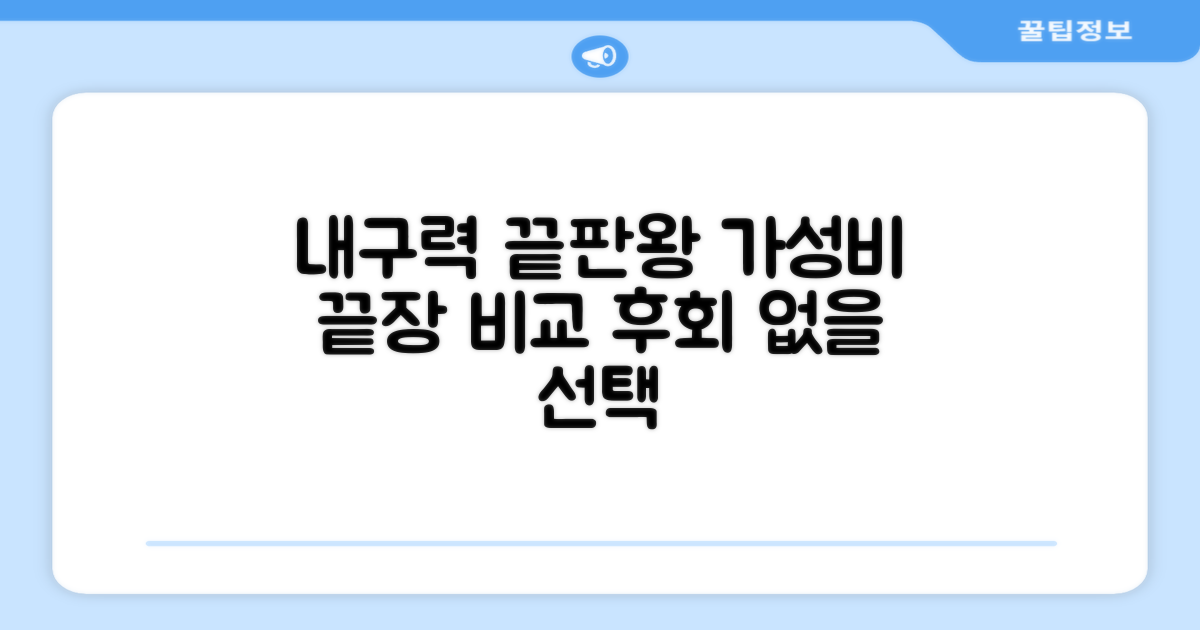 오래가는 내구성, 가성비 비교