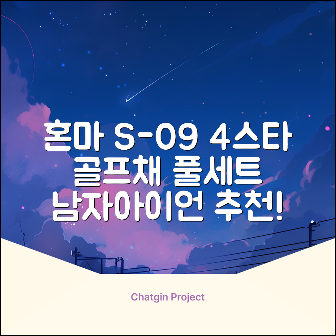 혼마아이언세트 남자아이언세트 S-09 혼마아이언 4스타 4/5/6/7/8/9/10/11/A/S 아이언커버 포함, 그라파이트S 추천 리뷰