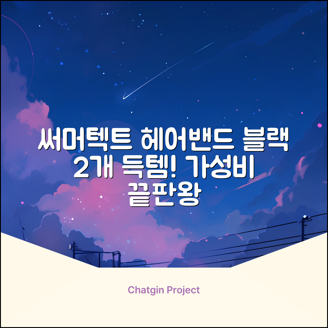 써머텍트 기능성 헤어밴드, 블랙, 2개 추천 리뷰