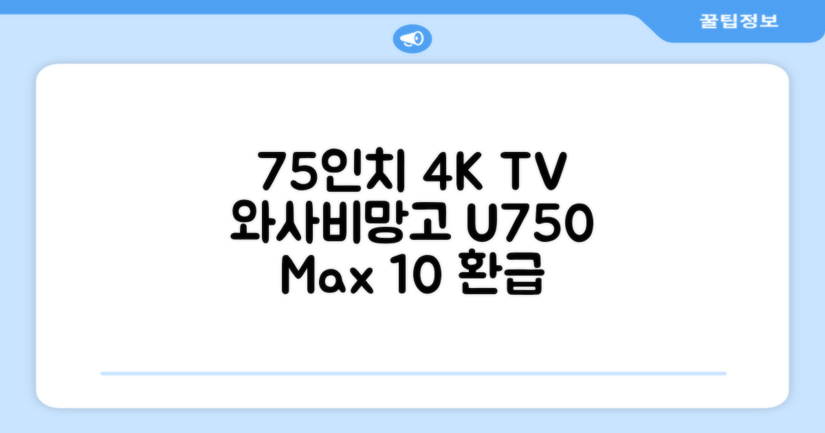 [10% 환급가전] 와사비망고 4K UHD ZEN U750 Max HDR TV, 189cm(75인치), 스탠드형, 방문설치 추천 리뷰