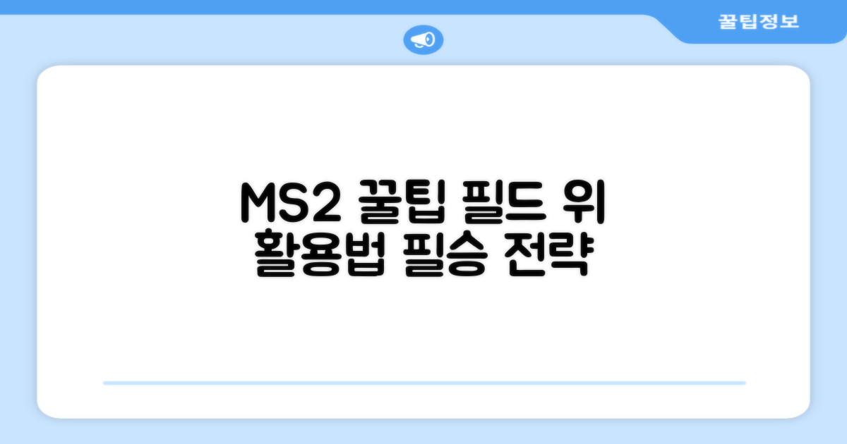 필드 위, MS2 활용 꿀팁