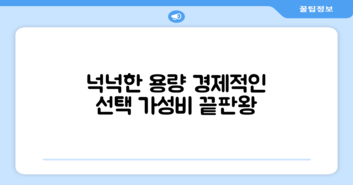 넉넉한 용량, 경제적인 선택