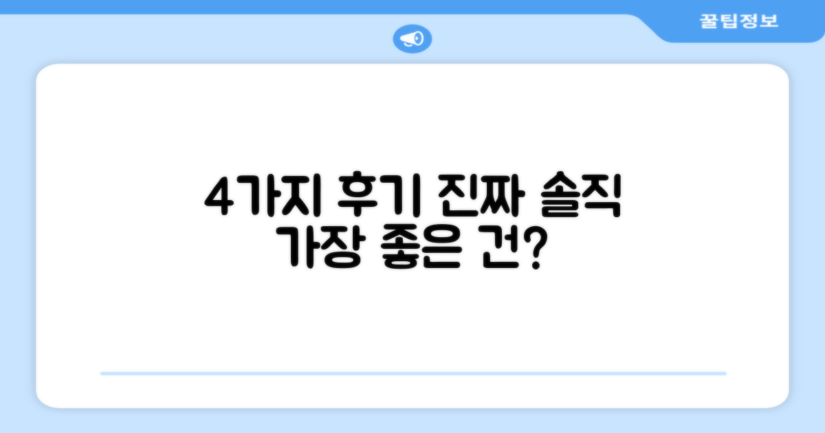 4가지 사용 후기 요약