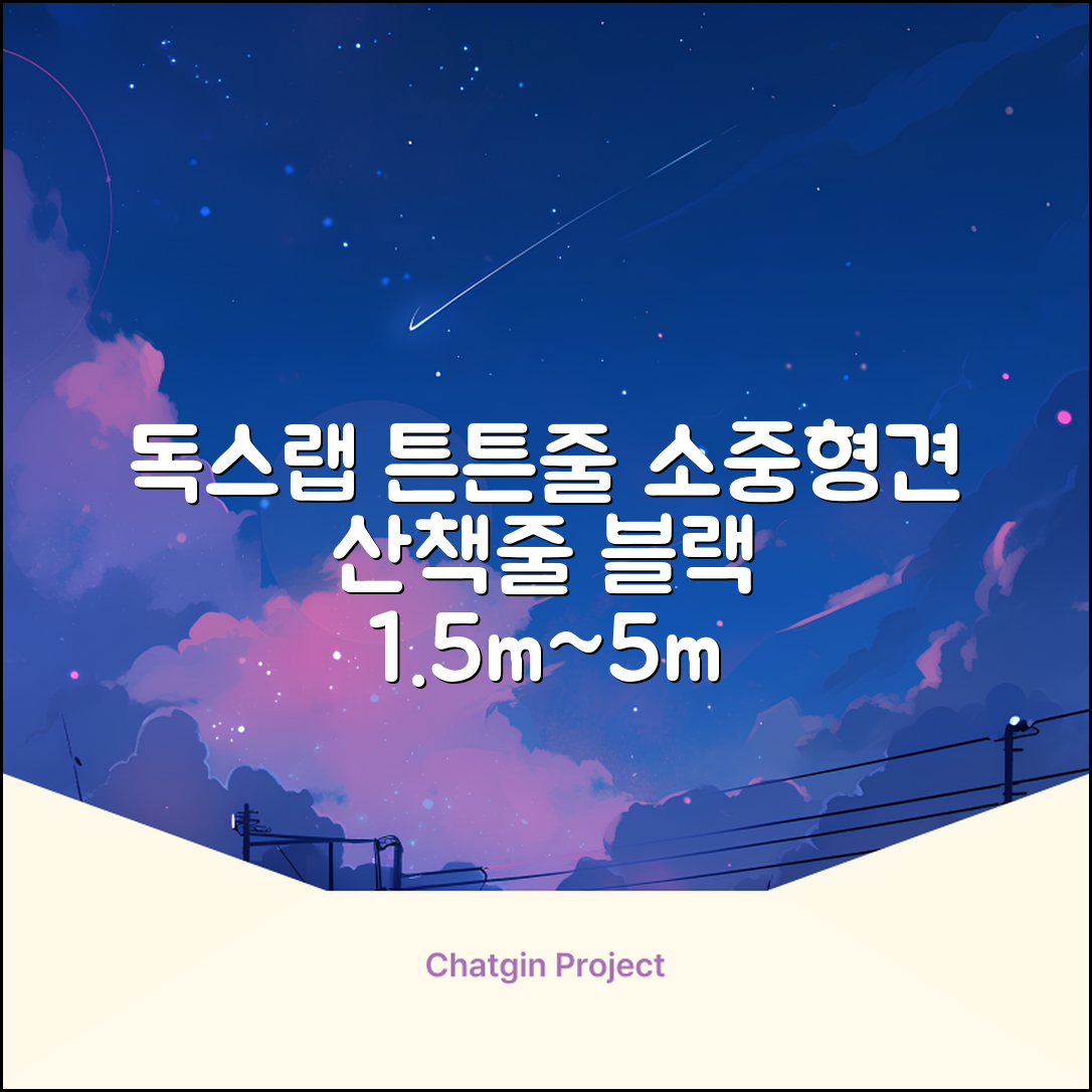 독스랩 1.5m 2m 3m 5m 스트롱 로프 소형견 중형견 대형견 줄 강아지 리드줄 산책줄, 블랙, 1개 추천 리뷰