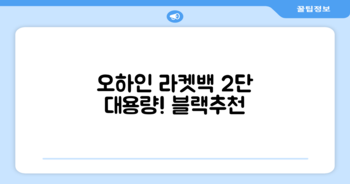 오하인 배드민턴 테니스 스쿼시 2단 대용량 라켓 가방, 블랙, 1개 추천 리뷰