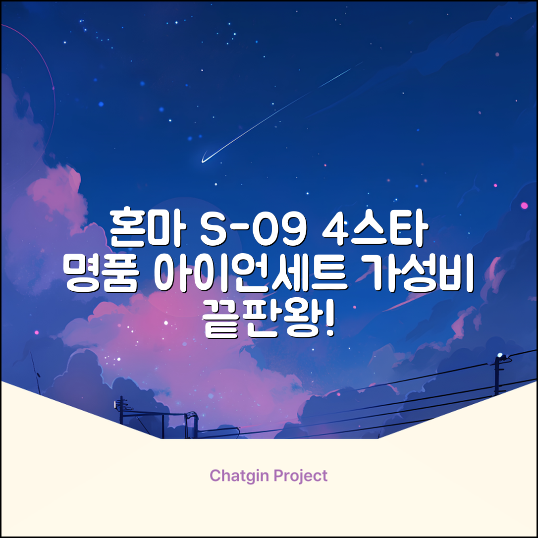 혼마아이언세트 남자아이언세트 S-09 혼마아이언 4스타 4/5/6/7/8/9/10/11/A/S 아이언커버 포함, 그라파이트S 추천 리뷰