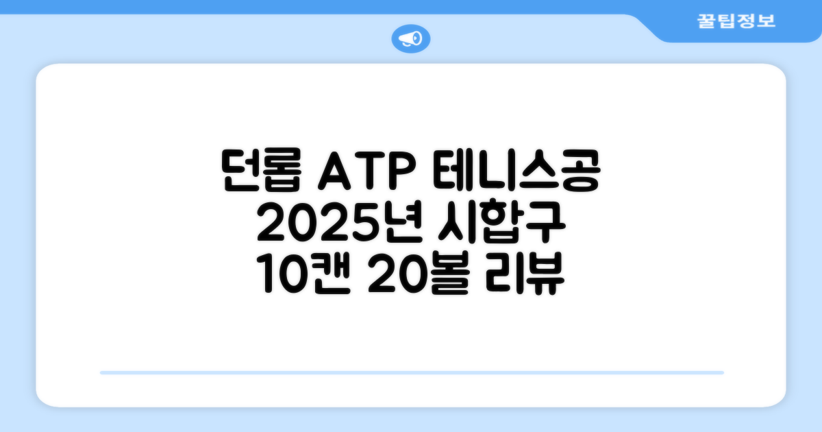 2025 던롭 ATP 테니스공 10캔 (20볼) 시합구, 던롭 ATP볼 10캔 (20볼), 10세트 추천 리뷰