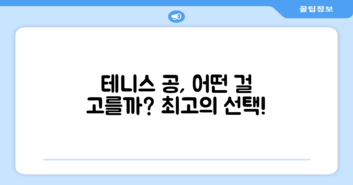 테니스 공, 최적의 선택은?