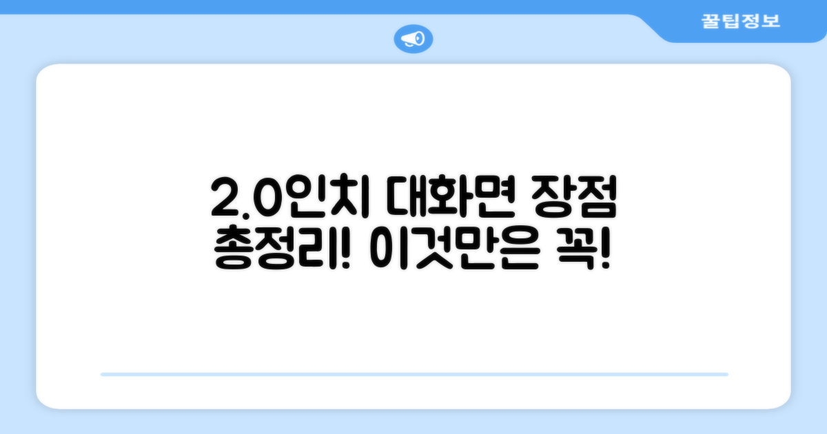 2.0인치 대화면, 뭐가 좋을까?