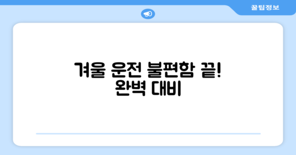 겨울 운전, 불편함 끝!