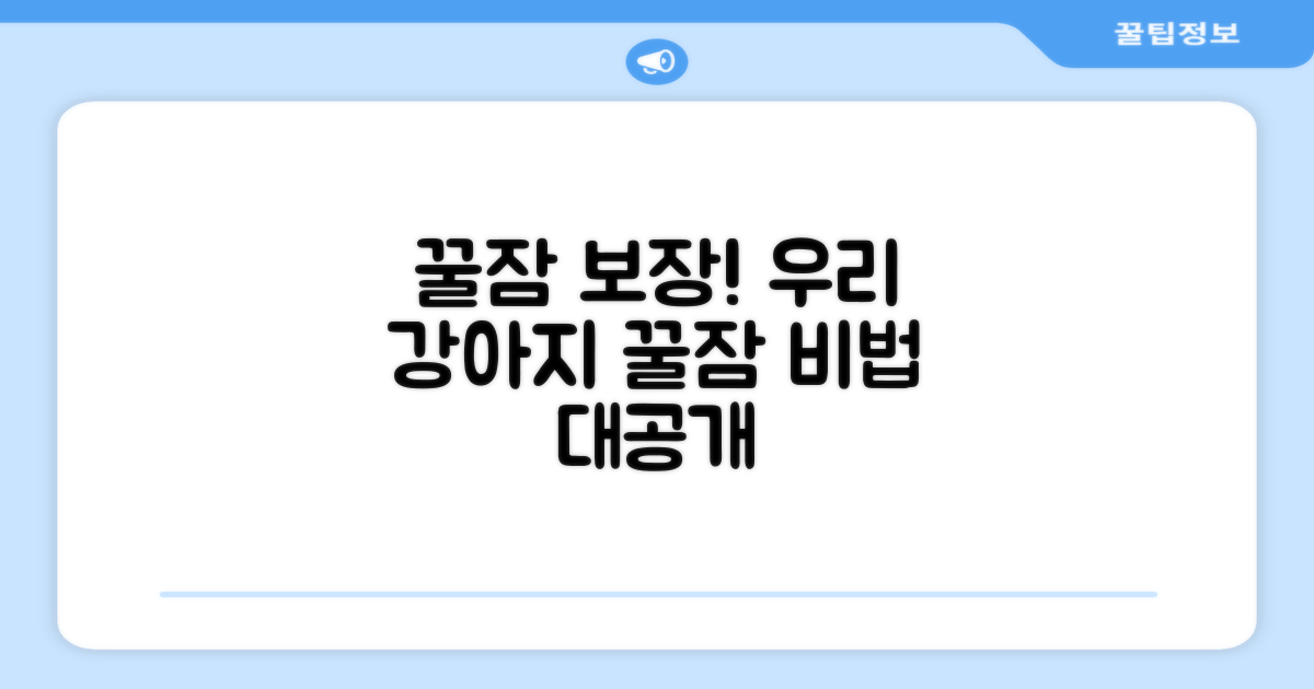 우리 강아지 꿀잠 보장!